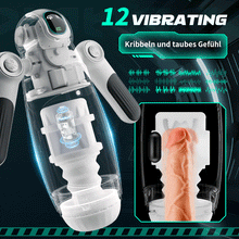 Load image into Gallery viewer, Doppelter Handgriff 13 Frequenz Vibration 7 Frequenz Einziehbare Masturbation Cups