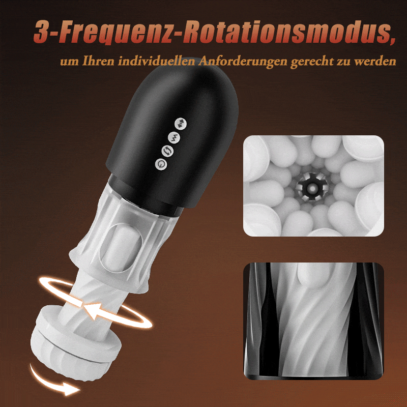 Rocket Cup Masturabtor 3 Rotierend 5 Vibrierend Dehnbar & Heizen