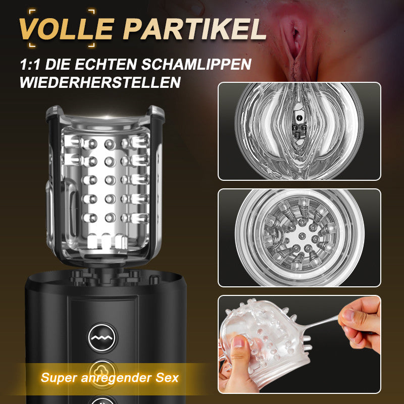 Telescope 5 Stoßen 10 Vibrieren 5 Saugen 3 IN 1 Masturbator für Männer