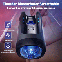 Load image into Gallery viewer, Leten- Thunder fleischiger teleskopischer vibrierender automatischer männlicher Masturbator Blowjob Stroker