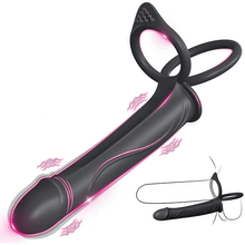 Load image into Gallery viewer, Anal-Analdildo zum Anschnallen für Paare mit vibrierendem Penisring