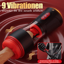 Load image into Gallery viewer, Liebesbiss- 9 vibrierende, 9 saugende, 9 rotierende, hörbare männliche Masturbatoren mit Ko