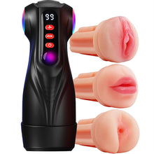 Load image into Gallery viewer, Daphne - 3 Hüllen Taschenmuschi Penis-Pumpe mit 9 Saug- &amp; 9 Vibrationsmodi für männliche Mast