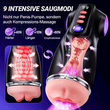Load image into Gallery viewer, Daphne - 3 Hüllen Taschenmuschi Penis-Pumpe mit 9 Saug- &amp; 9 Vibrationsmodi für männliche Mast