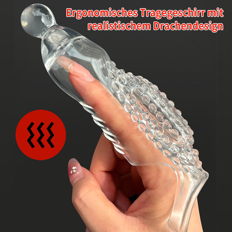 Vibrierende Penishülle mit Sperrring – Noppen & feste Spitze für gezielte Stimulation