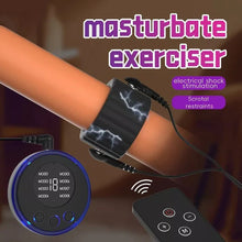 Load image into Gallery viewer, Elektrische Penisringe Elektro Schock Penis Trainer mit Host und Penis-Elektroden-Ring