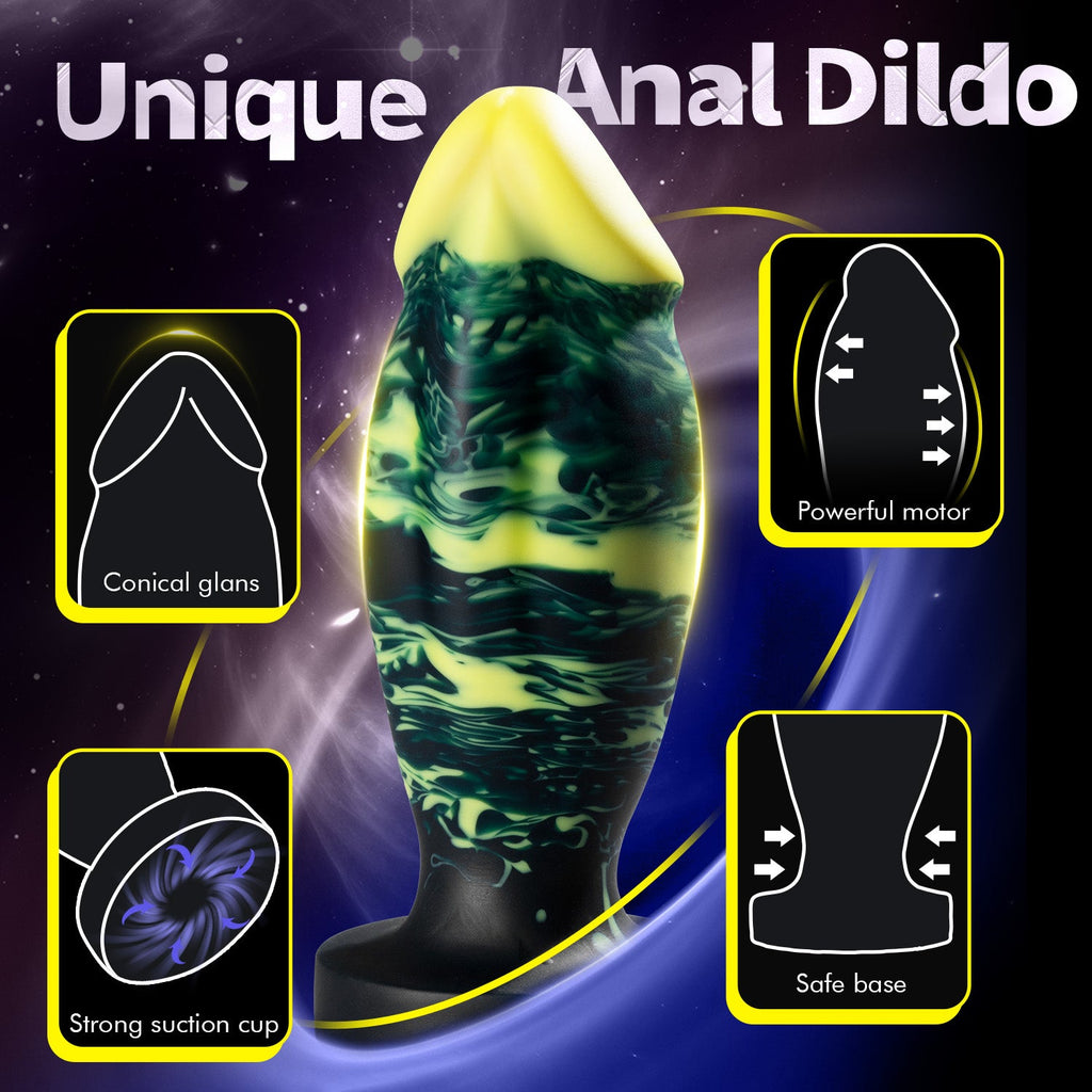 Unique Hybrid Design Vibrating Anal Dildo With Suction Cup