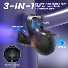 Load image into Gallery viewer, 360° Hoden Vollabdeckungsstimulator Penistrainer Cock Ring mit 9 Vibrations &amp; Heizmodi