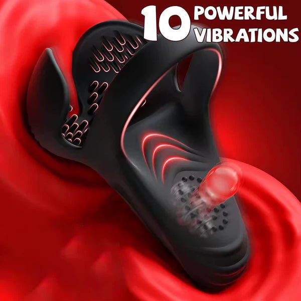 Doppel-Hodensack Penistrainer Vibrator Cockring Masturbator mit 10 Vibrationsmodi