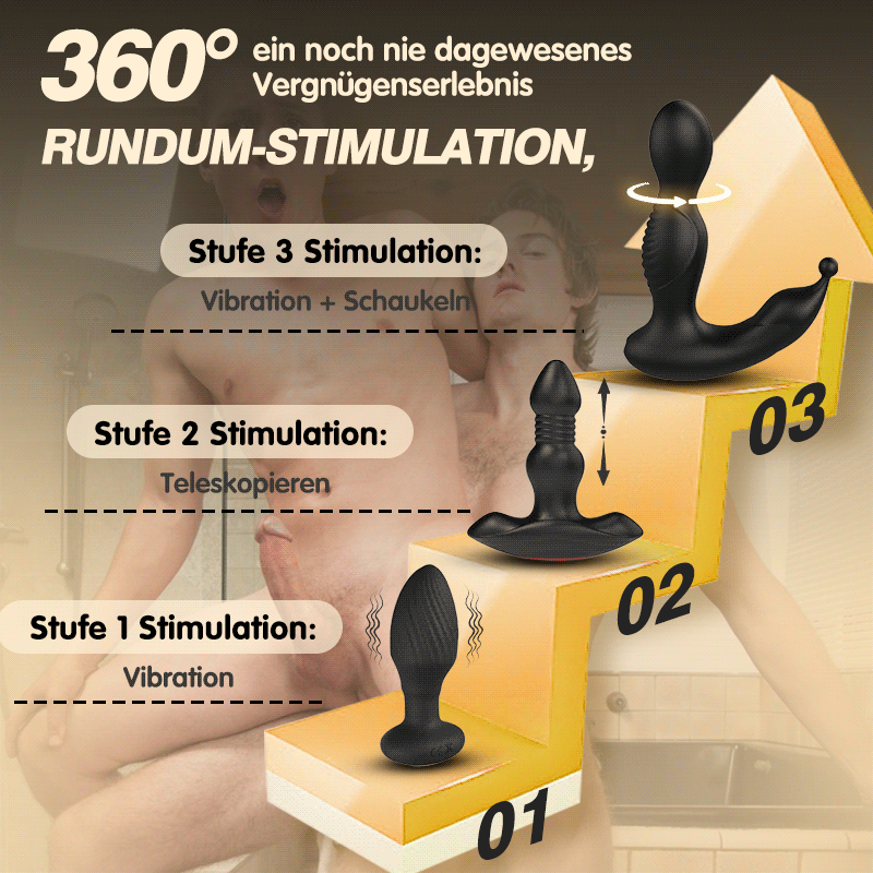 Schwingender Engel - 10 Vibrationsmodi, 5 Schwingungsmodi, 360° Rundum-Stimulation, Prostata-Orgasmus-Meister