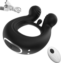 Load image into Gallery viewer, Vibrator mit APP-Steuerung Silikon Cockring für Penis/Hoden Stimulation, 3 IN 1 MULTIFUNKTIONALES DESIGN, 9 Vibrationsmodi, Wasserdichter Hodenringe Paarvibrator Sexspielzeug für Männer