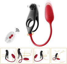 Load image into Gallery viewer, Penisring Vibrator Sex Spielzeug 2 in 1 Abnehmbar G-Punkt Penisringe Vibrator mit 10 * 10 Vibrationsmodi Prostata Stimulation Analvibratoren Penis Ring Erotik Sextoysets für Paare extrem sex
