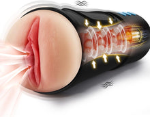 Load image into Gallery viewer, Elektrischer Masturbator mit 5 Saugmodi 10 Vibrationsmodi Sex Spielzeug für die Männer solo Masturbieren für Männer blowjob Männer Taschenmuschi 20cm lang realistische masturbatoren Vagina Pussy