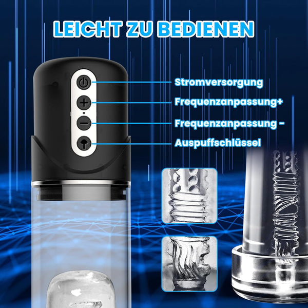 2 IN 1 Elektrische Penispumpen-Masturbationsgerät Stroker mit 7 Saugmodi