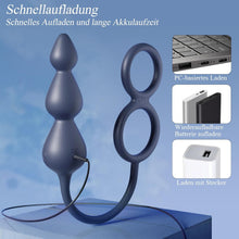 Load image into Gallery viewer, Analvibrator mit Penisring Hodenring,Analplug Analkugeln mit 10 Vibrationsmodus Fernbedienung,Vibrator Vibration Vibratorensets Analspielzeuge erotisches Sex Spielzeug für die Männer