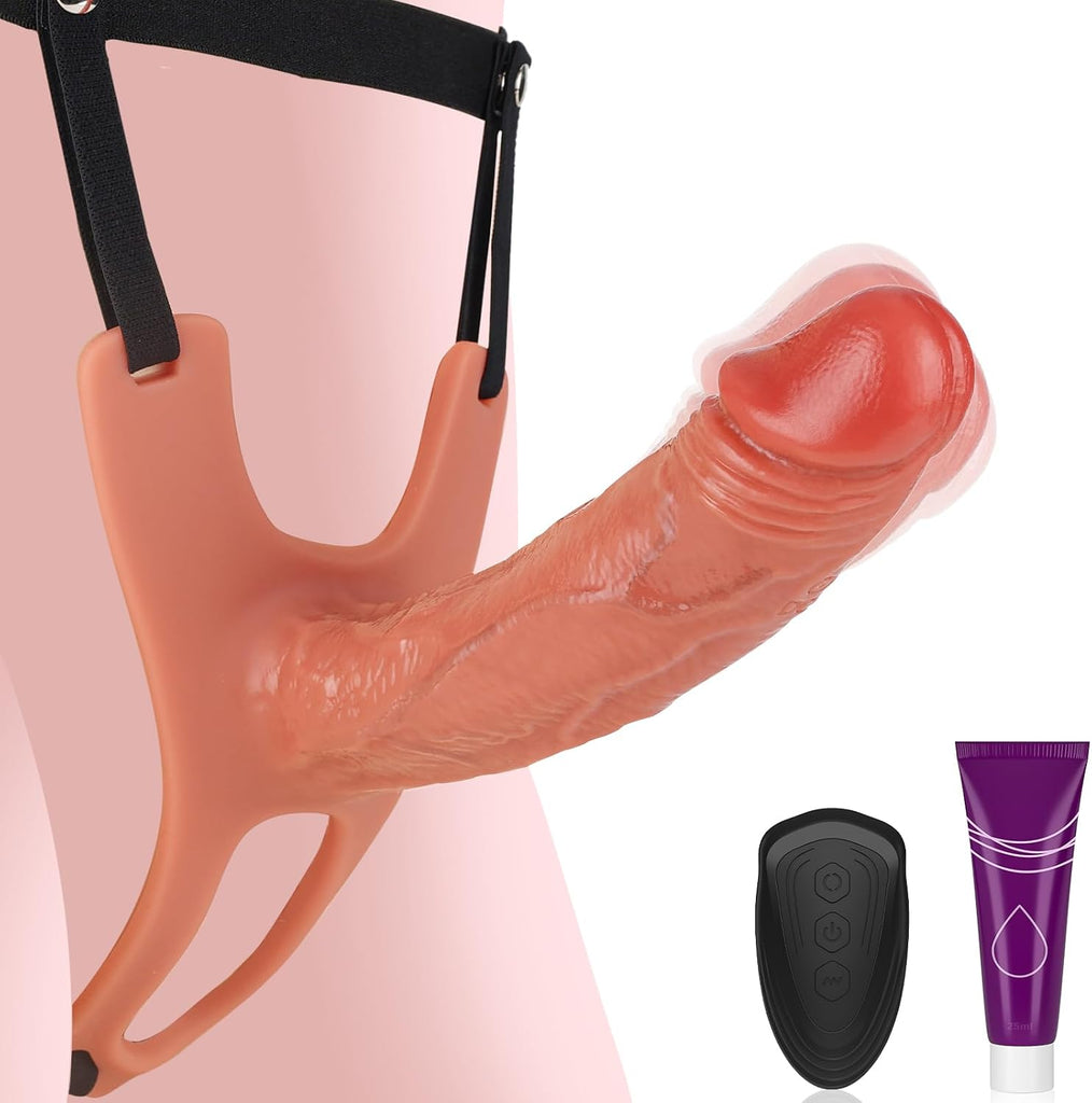 18CM Realistische Penishülle Vibrator Sex Spielzeug für die Männer Paare Penis Sleeve für Verlängerung & Vergrößerung, Penismanschetten mit 10 Vibrationmodi, Fernbedienung, Befestigungsgurten