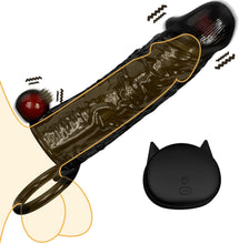 Load image into Gallery viewer, Penismanschetten Hahn Hülse mit 10 Vibrationsmodi, Sexspielzeug für Männer Extrem Schwarze Penishülle mit Fernbedienung für Penisvergrößerung und Zeit verlängern, Penis Sleeve Erbessern Ausdauer