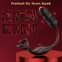 Load image into Gallery viewer, Anal Vibrator Prostata Stimulation Männer mit Penisring Sex Spielzeug für die Männer Anal Dildo Analplug Analvibratoren für Mann Anal Plug Vibratoren für Männer mit 9 Vibrationsmodi Sex Toys