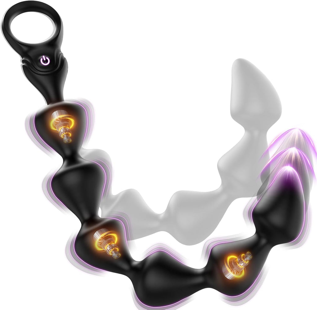 Flüssigsilikon Analplug Analkugeln mit 10 Vibrationsmodi Anal Dildo & Analvibratoren für Männer und Frauen 36cm Sex Spielzeug für die Paare BDSM Dildo Anal Beads Prostata Stimulation Männer