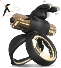 Load image into Gallery viewer, 3 in1 Penisring Vibrator - Dual Penis Ring mit 10 Vibrationsmodi Erotik Sex Spielzeug für Paare Penis Massagegerät für Langwährende Erektion Cockring Masturbator Spielzeug für die Männer Extrem