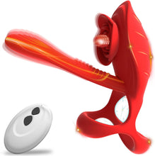 Load image into Gallery viewer, Buntune Vibrierender Cockring Sexspielzeug für die Männer Paare Silikon Penisring Vibratoren mit Klitoris Stimulator und 10 Vibrationsmodi Fernbedienung Paarvibrator Penis Ring