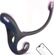 Load image into Gallery viewer, Analplug Prostata Hoden Stimulation Männer mit Penisring Klitorisstimulator, Anal Butt Plug Dildo Sex Spielzeug für die Männer Paare Frauen, Penis Ring Vibrator App, Cockring Sexspielzeug Vibration