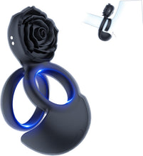 Load image into Gallery viewer, Männliche Blumenform Penisring Hoden Vibrierendes Sexspielzeug mit 10 Vibrationsmodi Penisring Vibrator Massage Penis Hoden Langanhaltende Erektion Sexspielzeug für Männer Paare