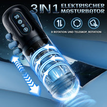 Load image into Gallery viewer, Elektrische Masturbabtor Cup Sexspielzeug für Männer mit 9 Modi Teleskopfunktion und Rotierender Massagefunktion 3D Kanal Pussy Taschenmuschi Penis Masturbieren für Männer