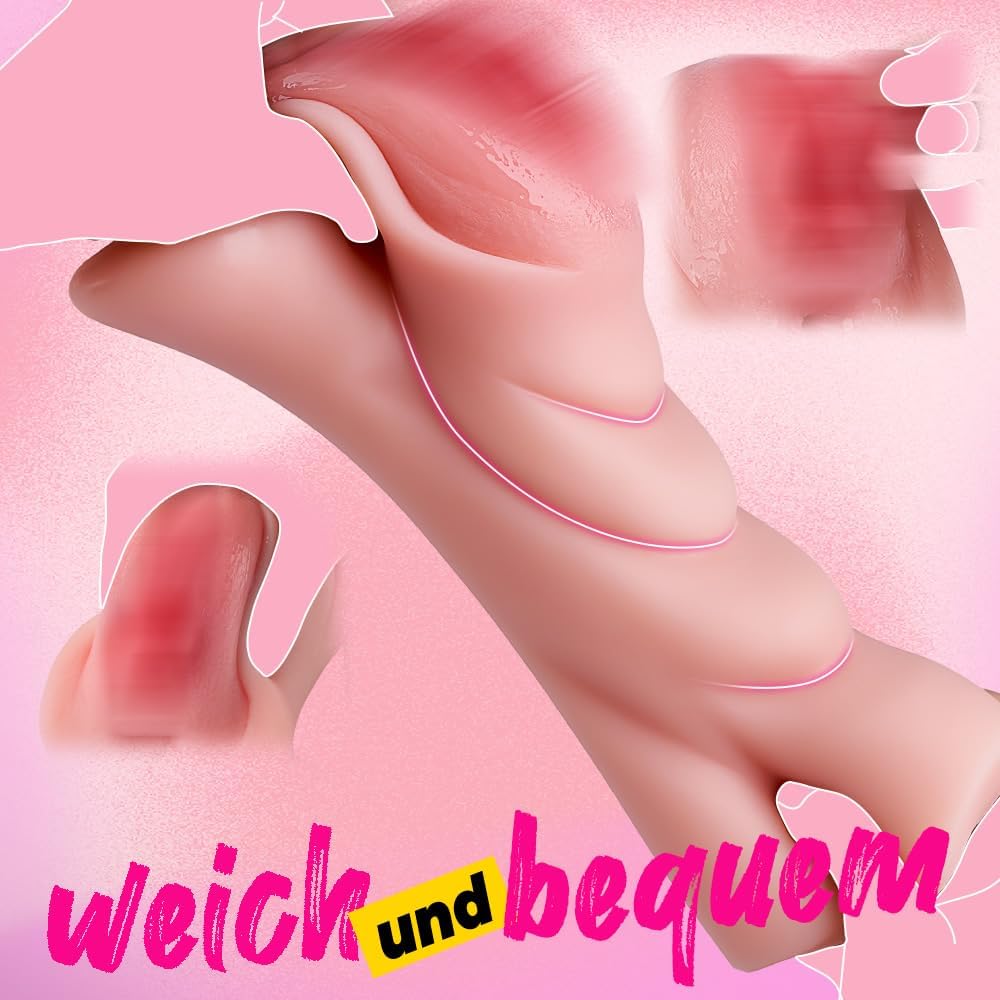 Realistischer Masturbator Taschenmuschi Silikon Masturbieren Sex Spielzeug mit 5D Klitoris Doppelkanal Masturbator Groß für Mann 2 in 1 Sexspielzeug für die Männer solo