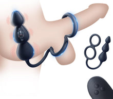 Load image into Gallery viewer, Analvibrator mit Penisring Hodenring,Analplug Analkugeln mit 10 Vibrationsmodus Fernbedienung,Vibrator Vibration Vibratorensets Analspielzeuge erotisches Sex Spielzeug für die Männer