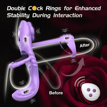 Load image into Gallery viewer, Penisring Vibrator mit 9 Modi Vibration 4 IN 1 Silikon Cockring Vibratoren für Sie Klitoris and G-punkt Verzögerte Ejakulation Erektion Verbessern Stimulation Penis Männer Sexspielzeug