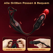 Load image into Gallery viewer, Anal Vibrator Prostata Stimulation Männer mit Penisring Sex Spielzeug für die Männer Anal Dildo Analplug Analvibratoren für Mann Anal Plug Vibratoren für Männer mit 9 Vibrationsmodi Sex Toys