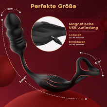 Load image into Gallery viewer, Anal Vibrator Prostata Stimulation Männer mit Penisring Sex Spielzeug für die Männer Anal Dildo Analplug Analvibratoren für Mann Anal Plug Vibratoren für Männer mit 9 Vibrationsmodi Sex Toys