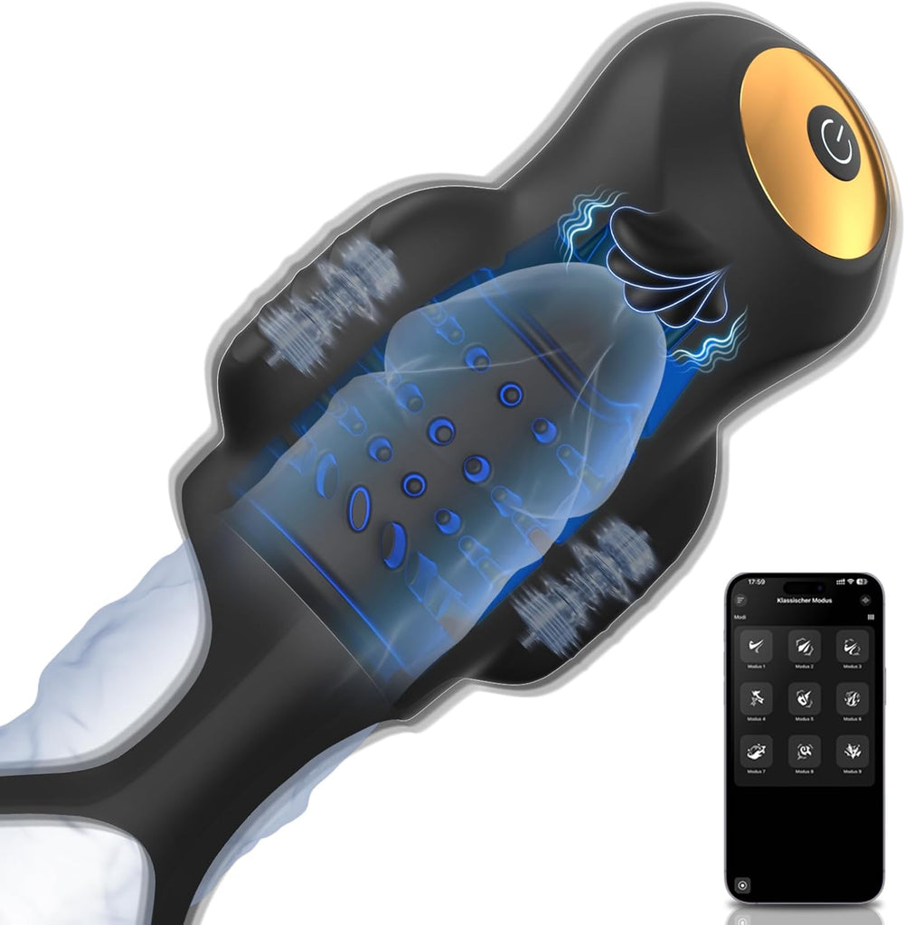 Masturbieren für Männer Penis Vibrator Eichel Stimulation Trainer,Sex Spielzeug für die Männer Zunge Oralsex Masturbator 9 Modi, Sex Toyset für Man Vibratorensets Sexspielzeug Solo Masturbatoren