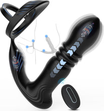 Load image into Gallery viewer, Meeteel Prostata Stimulation Männer mit Penisring, Anal Vibrator mit 3 Schock- und 10 Vibrationsmodi Sex Spielzeug für die Männer Anal Dildo Analplug Analvibratoren Vibratorensets für Paare,Frau