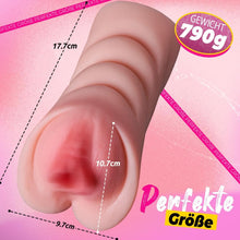 Load image into Gallery viewer, Realistischer Masturbator Taschenmuschi Silikon Masturbieren Sex Spielzeug mit 5D Klitoris Doppelkanal Masturbator Groß für Mann 2 in 1 Sexspielzeug für die Männer solo