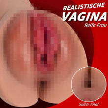 Load image into Gallery viewer, Realistischer Masturbator Taschenmuschi Silikon Masturbieren Sex Spielzeug mit 6D Klitoris Doppelkanal Masturbator Groß für Mann 2 in 1 Anal Erotik Sexspielzeug für die Männer solo