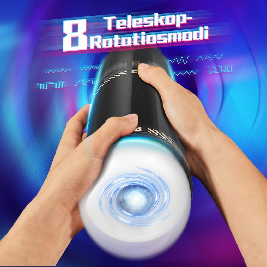 Elektrischer Masturbator Cup mit 8 Teleskop Rotierende Vibration Stoßfunktion, Sex Spielzeug für die Männer solo, Taschenmuschi Masturbieren für Männer Penis Masturbatoren, Sex Toys mit 3D Vagina