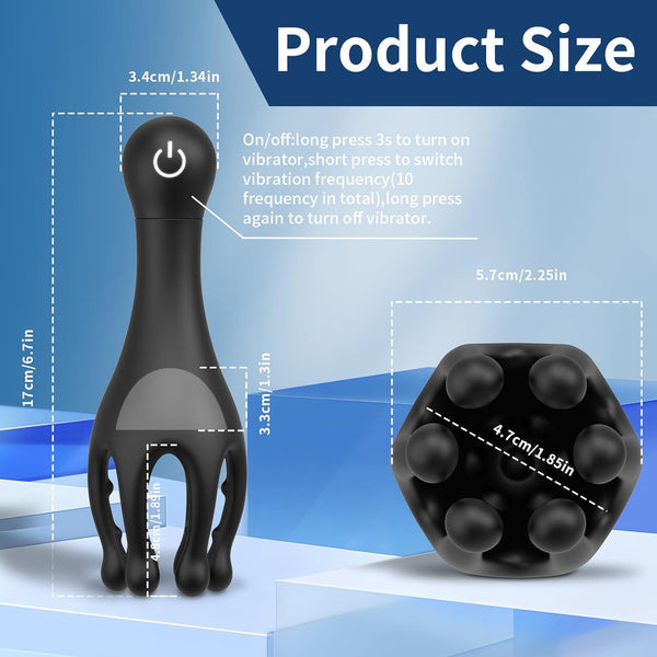 360°Körner Stimulation Masturbator Penismassage mit 10 Leistungsstarke Vibrationsmodi