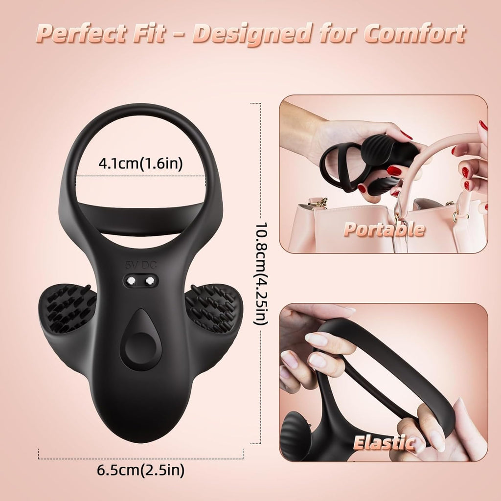 Penisring Vibrator Mit APP Penis Hoden Stimulation Massagegerät Cockring Silikon Penistrainer mit 9 Vibrationsmodi für Langwährende Erektion Penis Ring Sex Spielzeug für Männer Paare Extrem