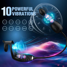 Load image into Gallery viewer, Prostata Vibrator Stimulator mit Stoßfunktion, 10 Vibrationsmodi Extrem Silikon und Doppel Penisring, Penis Vibrator mit Fernbedienung Sex Spielzeug Anal Dildo Analplug Analvibratoren für Mann