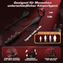 Load image into Gallery viewer, Anal Vibrator Prostata Stimulation Männer Analplug Sexspielzeug für die Männer Vibratorenset Anal plug Dildo mit Penisring Analvibratoren für Mann Buttplug mit 9 Vibration 9 Stoßmodi Sex Toys