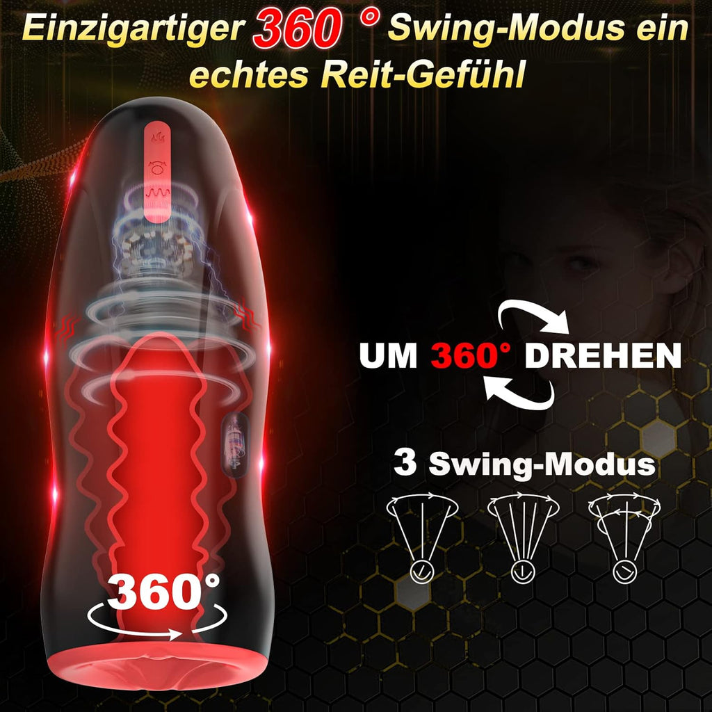 Elektrischer Masturbator Cup,Masturbieren für Männer mit 3 Swing-Muster 6 Vibrationsmodi Sex Spielzeug für die Männer Heizfunktion Taschenmuschi Vibrator Sex Toys Penis Masturbatoren