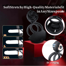 Load image into Gallery viewer, Männliche Blumenform Penisring Hoden Vibrierendes Sexspielzeug mit 10 Vibrationsmodi Penisring Vibrator Massage Penis Hoden Langanhaltende Erektion Sexspielzeug für Männer Paare