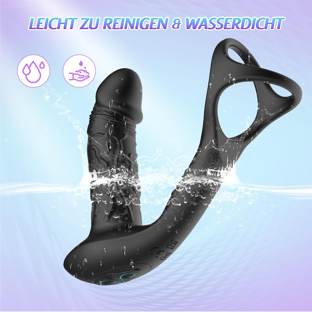 Prostata Stimulation Männer mit 9 Vibrationsmodi und Wiggle-Modus, Analvibratoren für Mann Anal Dildo Vibrator, Prostata Vibrator Analplug für Männer