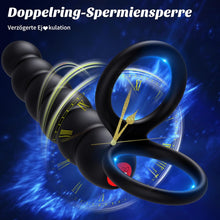 Load image into Gallery viewer, Sex Spielzeug für die Paare Anal Vibrator, Doppel Penetrations Dildo Penies Ring für Sex Sexspielzeug Männer, Penisring Analvibratoren Mann Prostata Stimulation, Paarvibrator für Paare Sex Toys Extrem