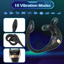 Load image into Gallery viewer, Dreieckiger Penisring Sex Spielzeug für die Männer, Penis Ring Erotik Sex spielzeug für Paare extrem sex, Cockring Erotisches Sexspielzeug für Klitoris, 10 Vibrationsmodi Dual Penisringe Massagegerät