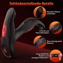 Load image into Gallery viewer, Penisring Sex spielzeug für Paare extrem sex, Penis Ring Erotik Sex Spielzeug für die Männer, Cockring Erotisches Sexspielzeug für Klitoris, 12 Vibrationsmodi Dual Penisring Massagegerät Schwarz