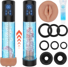 Load image into Gallery viewer, Penispumpe, Sexspielzeug für Männer, Masturbator – Sexspielzeug für die männliche Masturbation, Vakuumpumpe mit 4 Saugmodi, Sexspielzeug für Erwachsene mit Penisring und realistischer Vagina