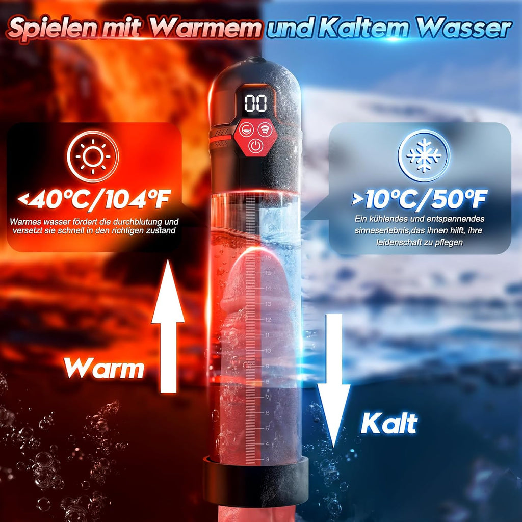Elektrische Penispumpe – Sexspielzeug für Männer – Pumpen & Vergrößerer, Masturbator für Männer mit 5 Saugstufen und 7 Vibrationsmodi, Penisvergrößerer für Männer zur Förderung der Erektion